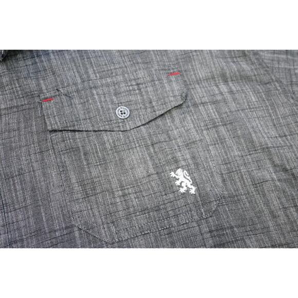 English Laundry Military Button Up Shirt Gray Cotton-Poly Short Sleeve Mens 3XL - Picture 7 of 10